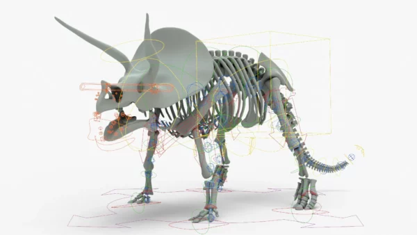 Triceratops Rigged Skeleton 3D Model 3D Model Creature Guard 9