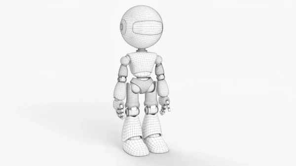 White Robot Rigged 3D Model 3D Model Creature Guard 17