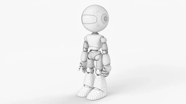 White Robot Rigged 3D Model 3D Model Creature Guard 19