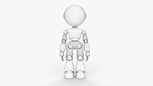 White Robot Rigged 3D Model 3D Model Creature Guard 20