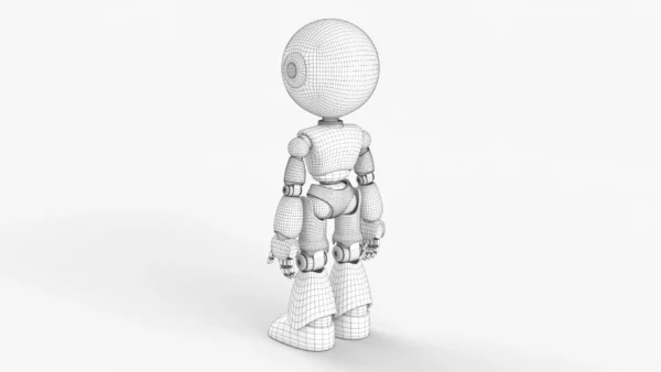 White Robot Rigged 3D Model 3D Model Creature Guard 21