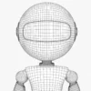 White Robot Rigged 3D Model 3D Model Creature Guard 50