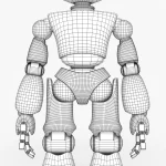White Robot Rigged 3D Model(25)