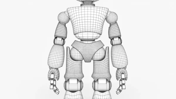 White Robot Rigged 3D Model 3D Model Creature Guard 25