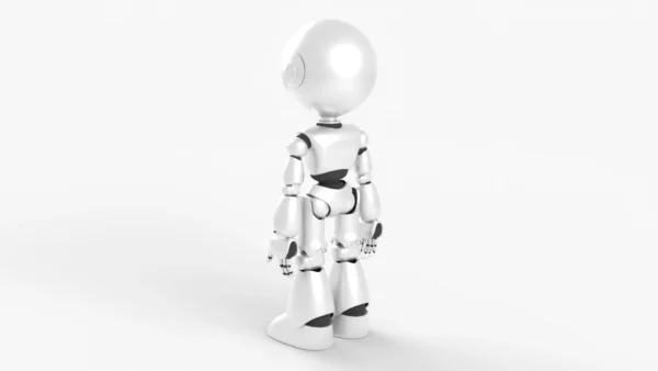 White Robot Rigged 3D Model 3D Model Creature Guard 11
