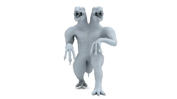 2 Head Dinosaur 3D Model Rigged 3D Model Creature Guard 15