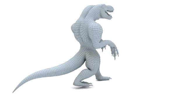 2 Head Dinosaur 3D Model Rigged 3D Model Creature Guard 17