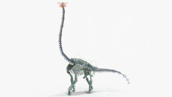 Brachiosaurus Rigged Skeleton 3D Model Creature Guard 18