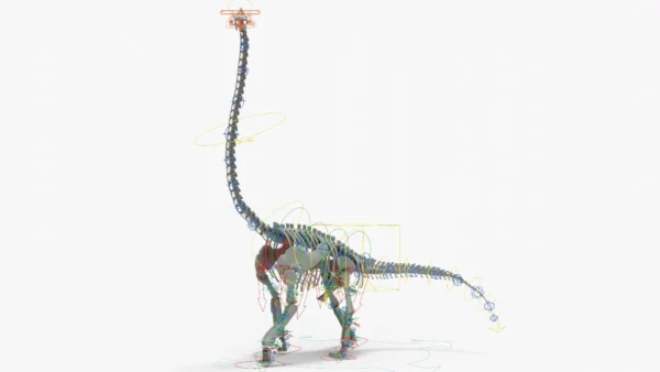 Brachiosaurus Rigged Skeleton 3D Model Creature Guard 19