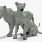 Couple Lion Rigged Basemesh3