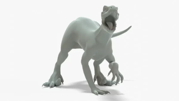 Indoraptor 3D Model Rigged Basemesh 3D Model Creature Guard 12