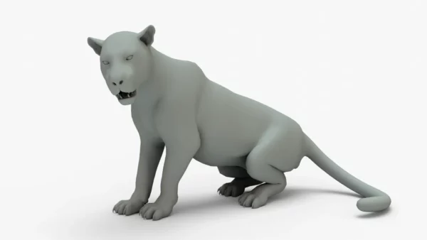 Leopard 3D Model Rigged Basemesh 3D Model Creature Guard 2