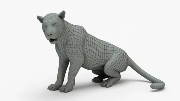 Leopard 3D Model Rigged Basemesh 3D Model Creature Guard 3