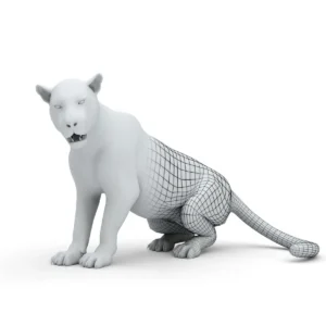 Leopard Rigged Basemesh 3D Model