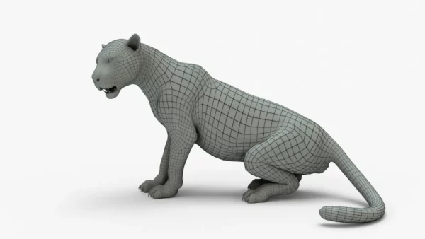 Leopard 3D Model Rigged Basemesh 3D Model Creature Guard 5