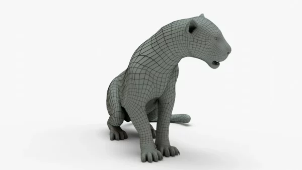 Leopard 3D Model Rigged Basemesh 3D Model Creature Guard 11