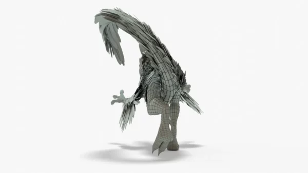 Pyroraptor 3D Model Rigged Basemesh 3D Model Creature Guard 9