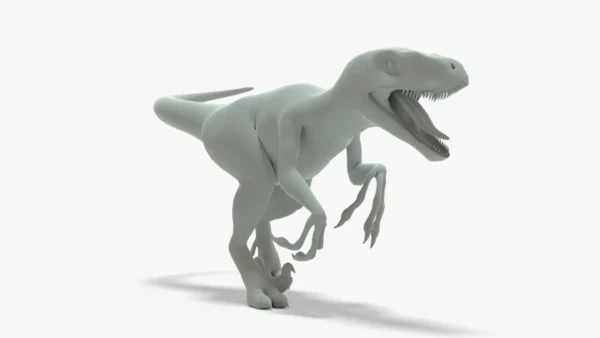Velociraptor Rigged Basemesh 3D Model 3D Model Creature Guard 21
