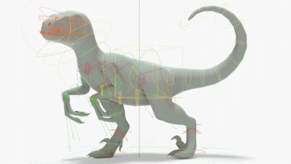 Velociraptor Rigged Basemesh 3D Model 3D Model Creature Guard 29