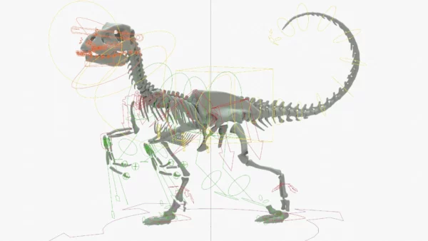 Velociraptor 3D Model Rigged Skeleton 3D Model Creature Guard 21