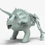 Triceratops 3D Model Basemesh Skeleton2