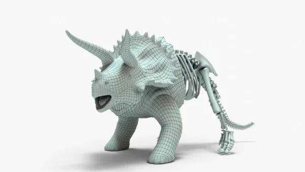 Triceratops 3D Model Rigged Basemesh Skeleton 3D Model Creature Guard 2