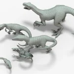 Raptor 3D Model Rigged Basemesh_(11)