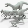 Collection of Raptor 3D Models Rigged Basemesh 3D Model Creature Guard 37
