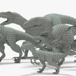 Raptor 3D Model Rigged Basemesh_(13)