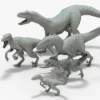 Collection of Raptor 3D Models Rigged Basemesh 3D Model Creature Guard 39