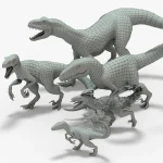 Raptor 3D Model Rigged Basemesh_(14)