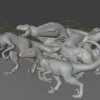 Collection of Raptor 3D Models Rigged Basemesh 3D Model Creature Guard 40
