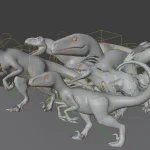 Raptor 3D Model Rigged Basemesh_(15)