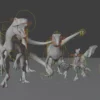 Collection of Raptor 3D Models Rigged Basemesh 3D Model Creature Guard 41