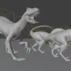 Collection of Raptor 3D Models Rigged Basemesh 3D Model Creature Guard 42