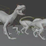 Raptor 3D Model Rigged Basemesh_(17)