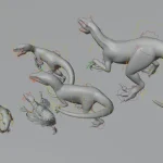 Raptor 3D Model Rigged Basemesh_(18)
