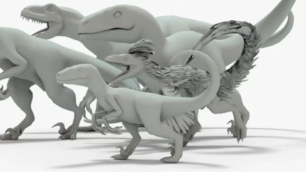 Collection of Raptor 3D Models Rigged Basemesh 3D Model Creature Guard 19