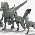 Raptor 3D Model Rigged Basemesh_(22)