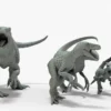 Collection of Raptor 3D Models Rigged Basemesh 3D Model Creature Guard 28