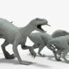 Collection of Raptor 3D Models Rigged Basemesh 3D Model Creature Guard 30