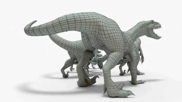 Collection of Raptor 3D Models Rigged Basemesh 3D Model Creature Guard 7