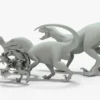 Collection of Raptor 3D Models Rigged Basemesh 3D Model Creature Guard 33