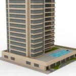 High Rise Apartment Building 3D Model_(6)