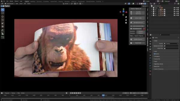 Realistic Flipbook 3D 1.0 Addon for Blender 4 Addon Creature Guard 3