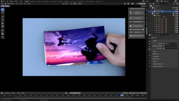 Realistic Stopmotion Book Animation Addon for Blender 4.0 Addon Creature Guard 3