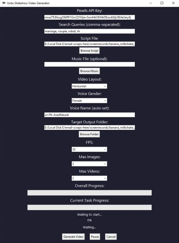 Urdu Slideshow Video Generator