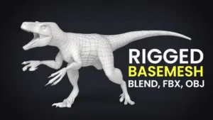 Atrociraptor Rigged Basemesh 3D Model