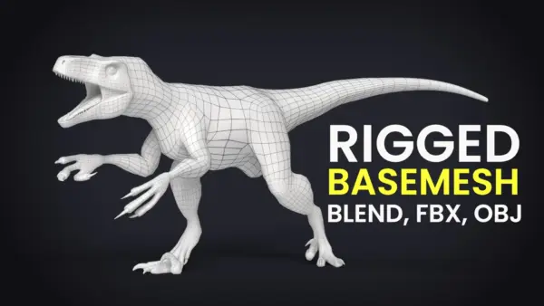 Atrociraptor Rigged Basemesh 3D Model
